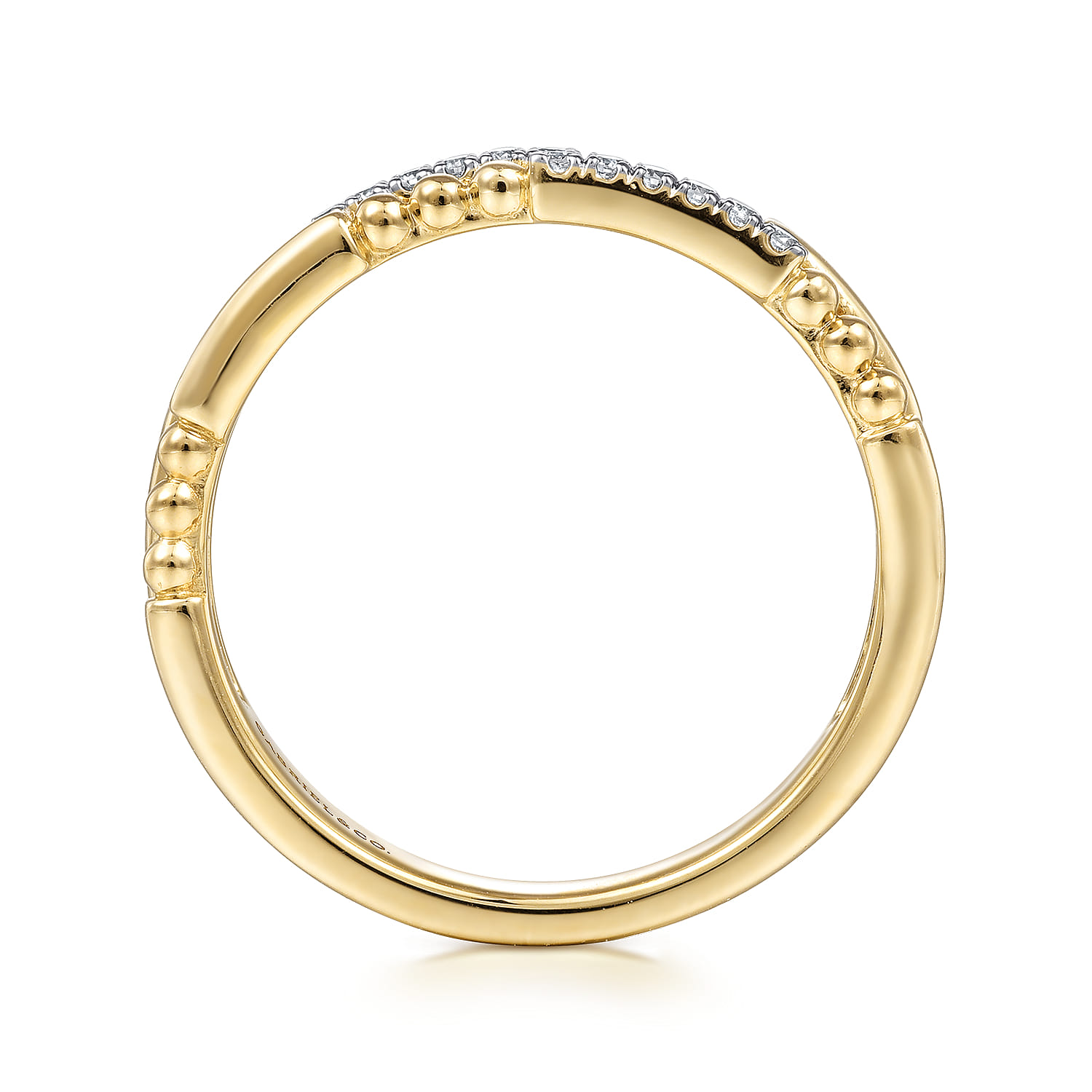 14K Yellow Gold Bujukan Diamond Stackable Ring - 0.07 ct - Shot 2