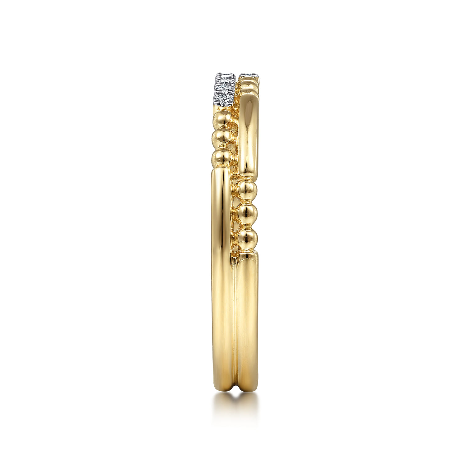 14K Yellow Gold Bujukan Diamond Stackable Ring - 0.07 ct - Shot 4