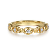 14K Yellow Gold Bujukan Diamond Stackable Ring