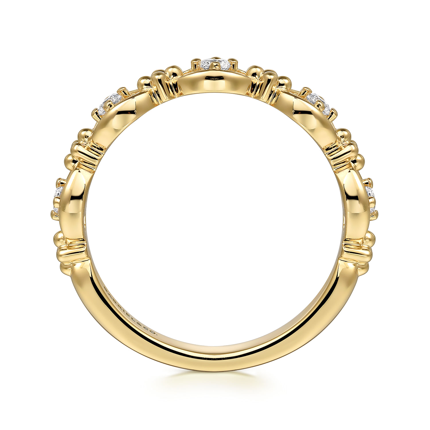 14K Yellow Gold Bujukan Diamond Stackable Ring