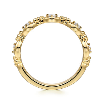 14K Yellow Gold Bujukan Diamond Stackable Ring