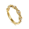 14K Yellow Gold Bujukan Diamond Stackable Ring - 0.13 ct