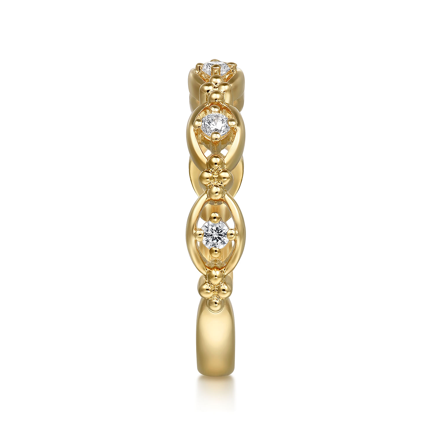 14K Yellow Gold Bujukan Diamond Stackable Ring