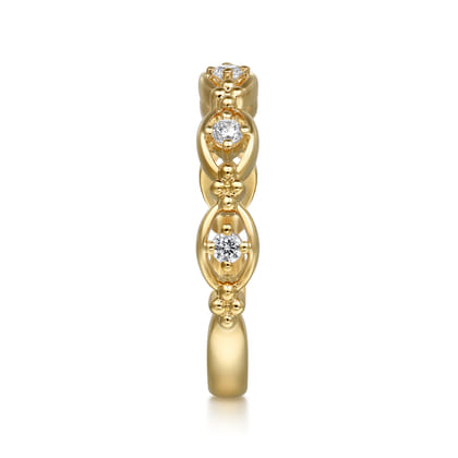 14K Yellow Gold Bujukan Diamond Stackable Ring