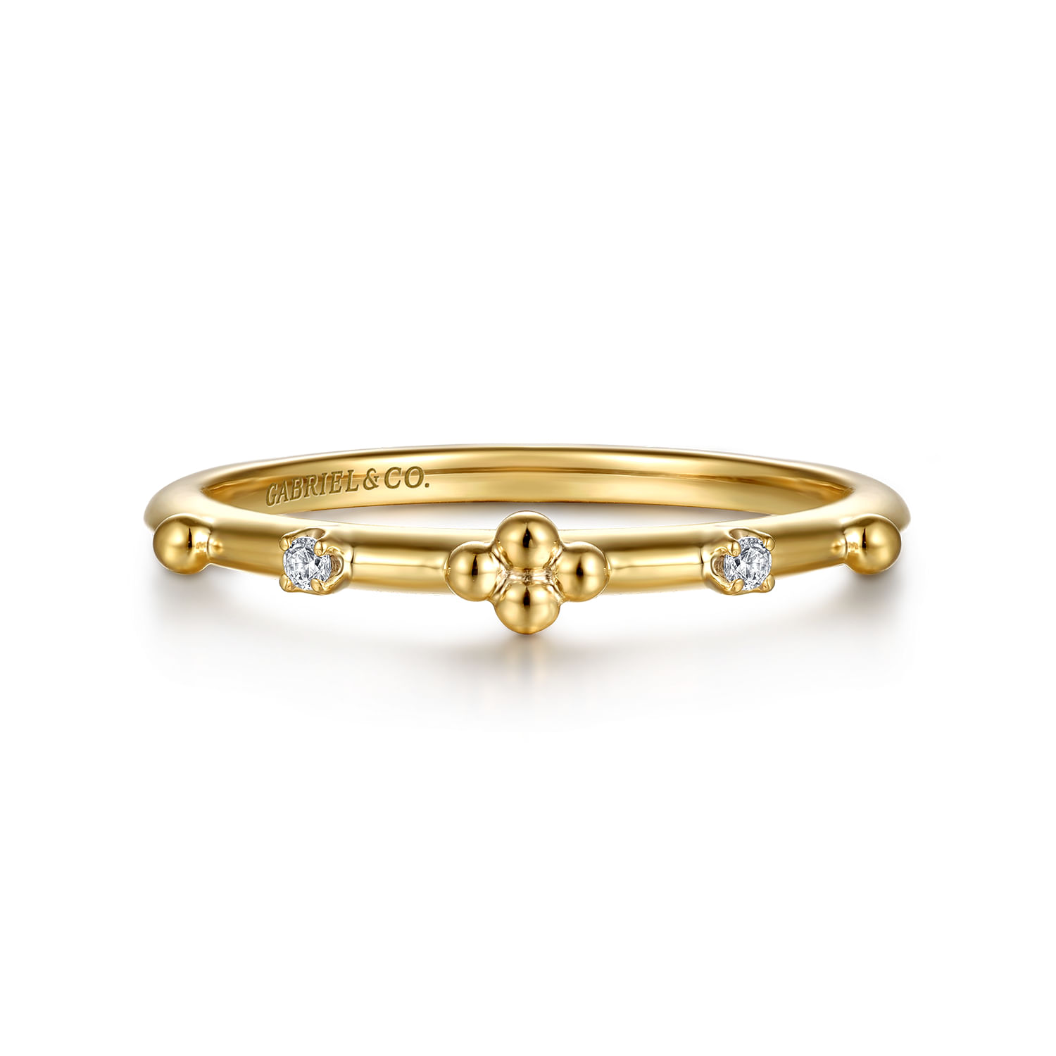 14K Yellow Gold Bujukan Diamond Stackable Ring