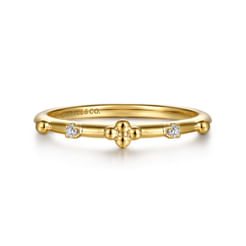 14K Yellow Gold Bujukan Diamond Stackable Ring