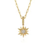 14K Yellow Gold Bujukan Diamond Starburst Medallion Pendant With Detachable Bail - 0.16 ct
