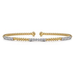 14K Yellow Gold Bujukan Diamond Stations Bangle