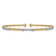 14K Yellow Gold Bujukan Diamond Stations Bangle