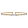14K Yellow Gold Bujukan Diamond Stations Bangle - 0.46 ct