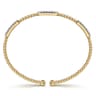 14K Yellow Gold Bujukan Diamond Stations Bangle - 0.46 ct
