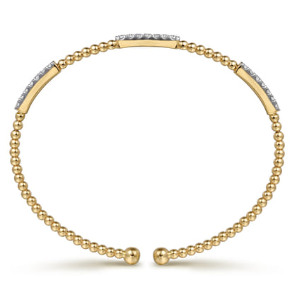 14K Yellow Gold Bujukan Diamond Stations Bangle