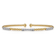 14K Yellow Gold Bujukan Diamond Stations Bangle