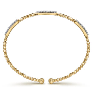 14K Yellow Gold Bujukan Diamond Stations Bangle