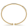 14K Yellow Gold Bujukan Diamond Stations Bangle - 0.45 ct
