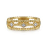 14K Yellow Gold Bujukan Diamond Stations Easy Stackable Ring - 0.09 ct