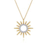 14K Yellow Gold Bujukan Diamond Sunburst Pendant Necklace - 0.16 ct
