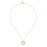 14K Yellow Gold Bujukan Diamond Sunburst Pendant Necklace - 0.16 ct