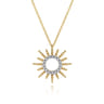 14K Yellow Gold Bujukan Diamond Sunburst Pendant Necklace - 0.12 ct