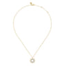 14K Yellow Gold Bujukan Diamond Sunburst Pendant Necklace - 0.12 ct