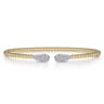 14K Yellow Gold Bujukan Diamond Teardrops Bangle - 0.3 ct