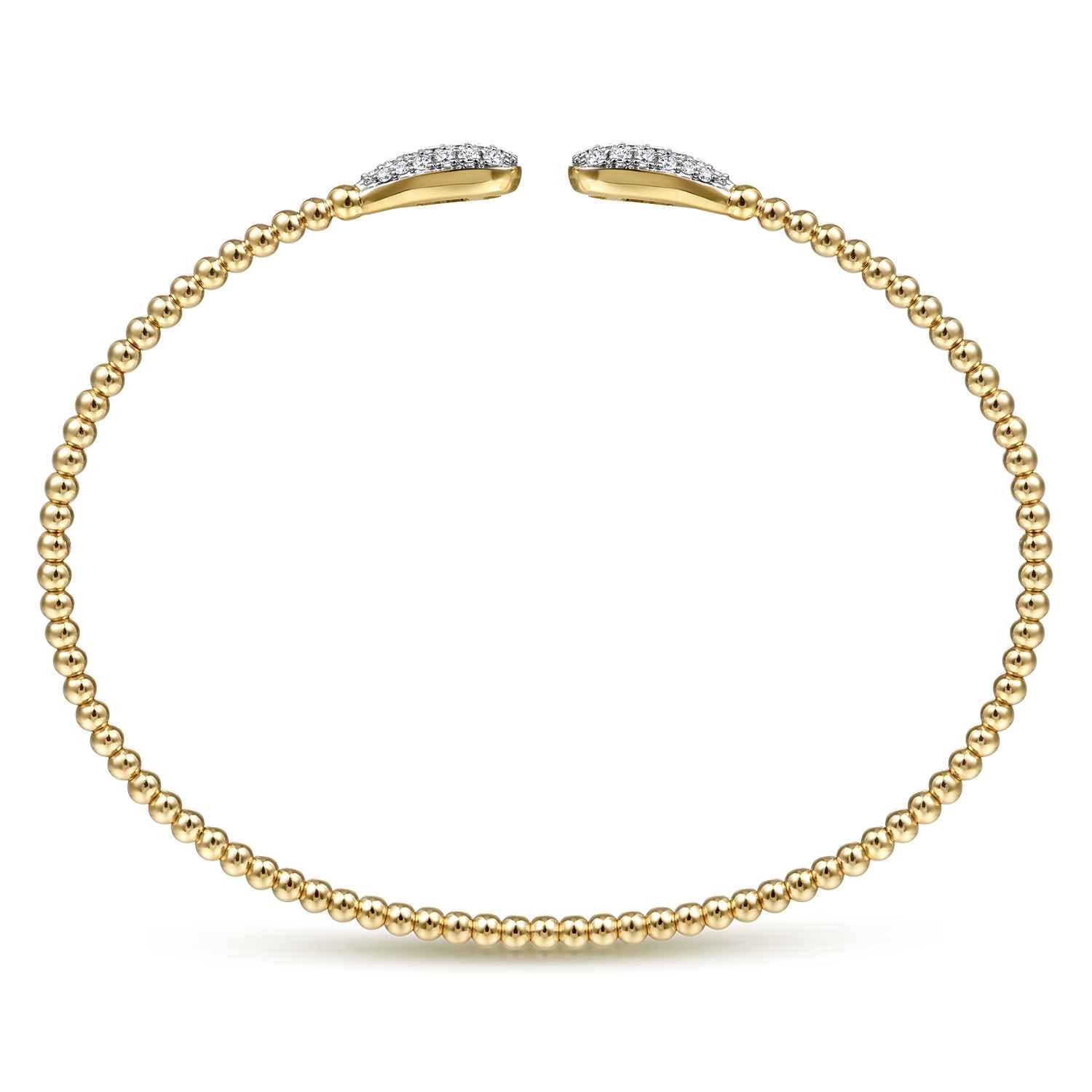14K Yellow Gold Bujukan Diamond Teardrops Bangle - 0.3 ct - Shot 3