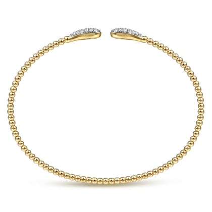 14K Yellow Gold Bujukan Diamond Teardrops Bangle