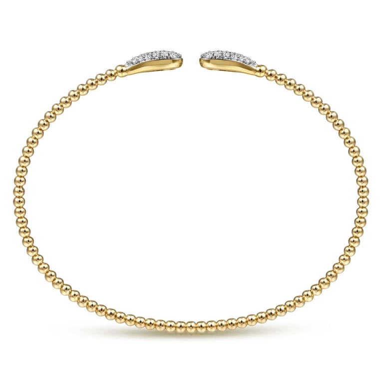 14K Yellow Gold Bujukan Diamond Teardrops Bangle - 0.3 ct - Shot 3