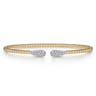 14K Yellow Gold Bujukan Diamond Teardrops Bangle - 0.3 ct