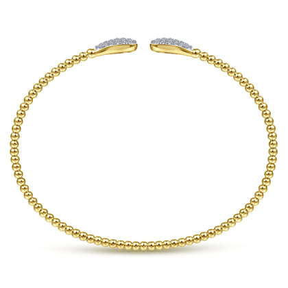 14K Yellow Gold Bujukan Diamond Teardrops Bangle