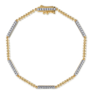 14K Yellow Gold Bujukan Diamond Tennis Bracelet