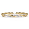 14K Yellow Gold Bujukan Diamond Twist Split Bangle Bracelet