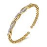 14K Yellow Gold Bujukan Diamond Twist Split Bangle Bracelet