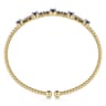 14K Yellow Gold Bujukan Diamond and Blue Sapphire Cuff Bracelet - 0.25 ct
