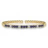 14K Yellow Gold Bujukan Diamond and Blue Sapphire Split Bangle Bracelet - 0.35 ct