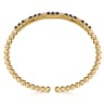 14K Yellow Gold Bujukan Diamond and Blue Sapphire Split Bangle Bracelet - 0.35 ct