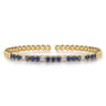 14K Yellow Gold Bujukan Diamond and Blue Sapphire Split Bangle Bracelet - 0.35 ct