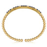 14K Yellow Gold Bujukan Diamond and Blue Sapphire Split Bangle Bracelet - 0.35 ct