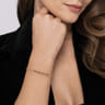 14K Yellow Gold Bujukan Diamond and Blue Sapphire Split Bangle - 0.09 ct