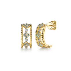 14K-Yellow-Gold-Bujukan-Diamond-and-Blue-Topaz-Clover-J-Hoop-Earrings1