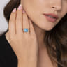 14K Yellow Gold Bujukan Diamond and Blue Topaz Signet Ring
