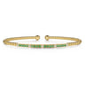 14K Yellow Gold Bujukan Diamond and Emerald Split Bangle - 0.09 ct