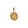 14K Yellow Gold Bujukan Diamond and Multi Stones Evil Eye Medallion Pendant With Detachable Bail - 0.35 ct