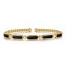 14K Yellow Gold Bujukan Diamond and Onyx Cuff Bangle Bracelet - 0.21 ct