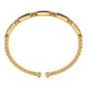 14K Yellow Gold Bujukan Diamond and Onyx Cuff Bangle Bracelet - 0.21 ct