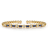 14K Yellow Gold Bujukan Diamond and Rectangle Sapphire Split Bangle Bracelet - 0.5 ct