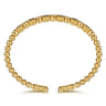 14K Yellow Gold Bujukan Diamond and Rectangle Sapphire Split Bangle Bracelet - 0.5 ct