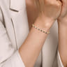 14K Yellow Gold Bujukan Diamond and Rectangle Sapphire Split Bangle Bracelet - 0.5 ct