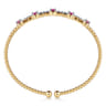 14K Yellow Gold Bujukan Diamond and Ruby Cuff Bracelet - 0.3 ct
