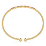 14K Yellow Gold Bujukan Diamond and Ruby Split Bangle - 0.09 ct